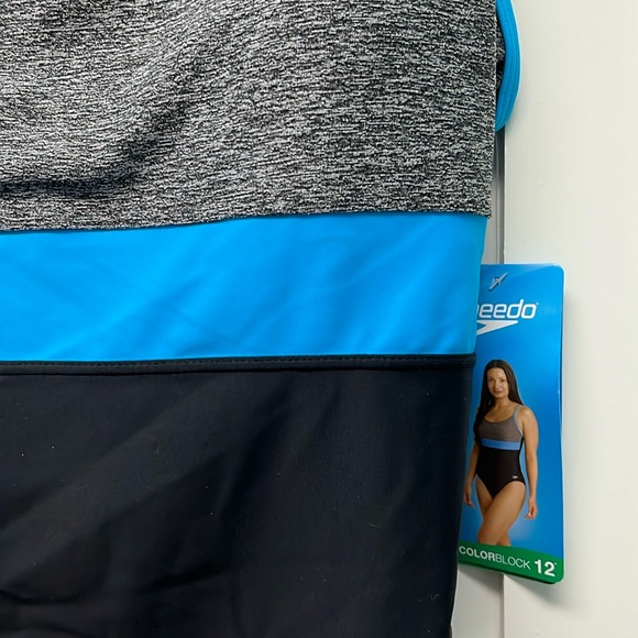 Speedo color block one piece bathing suit size 12 - Picture 3 of 6